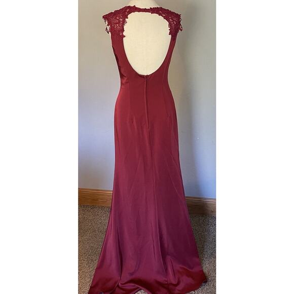 KLEINFELD Formal Dress Sz 6 Gown Bridesmaid Prom Holiday Burgundy Red Party EUC - Picture 8 of 16